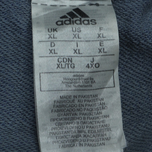 Mens UK Size XL adidas Blue Pullover Hoodie