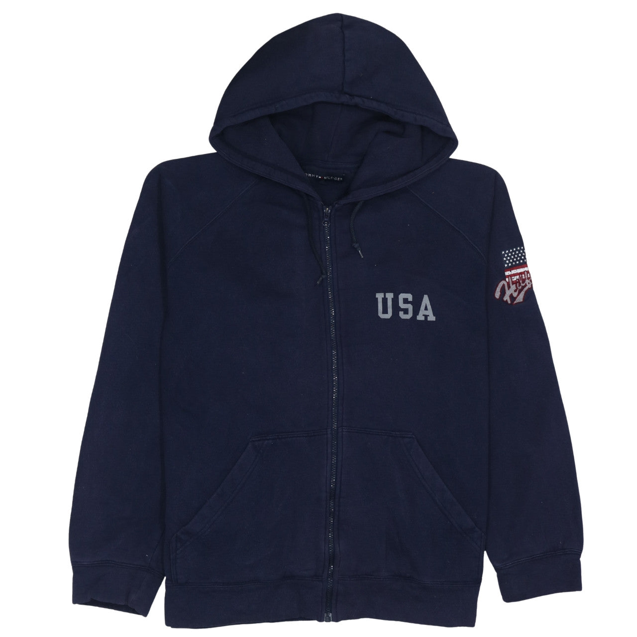 Mens UK Size XL Tommy Hilfiger Blue Full Zip Hoodie