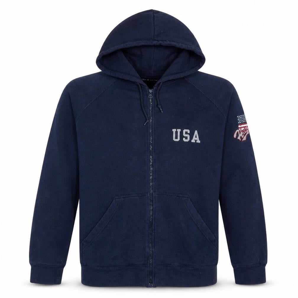 Mens UK Size XL Tommy Hilfiger Blue Full Zip Hoodie