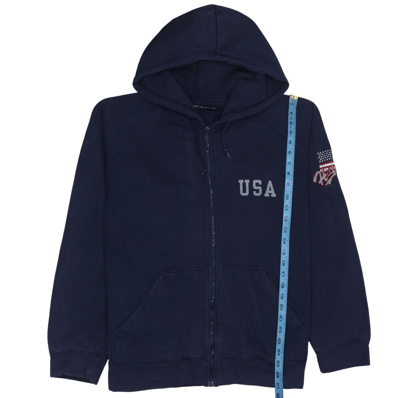 Mens UK Size XL Tommy Hilfiger Blue Full Zip Hoodie