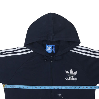 Mens UK Size M adidas Blue Full Zip Hoodie