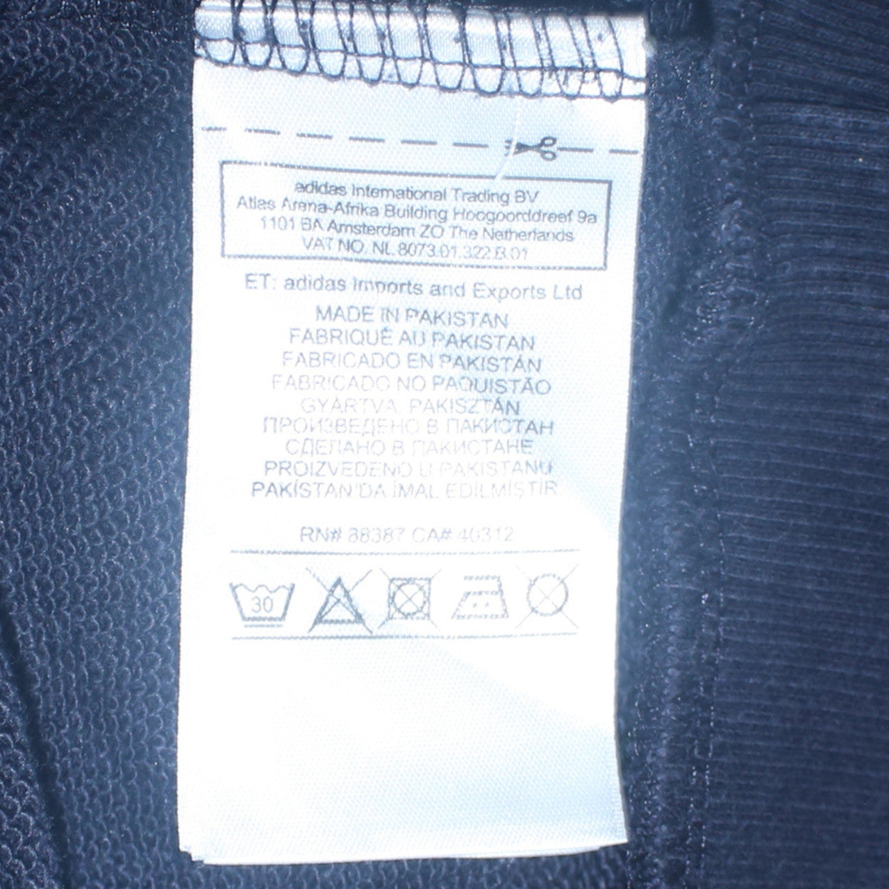 Mens UK Size M adidas Blue Full Zip Hoodie