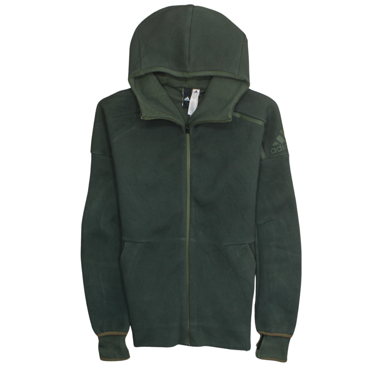Mens UK Size S adidas Green Full Zip Hoodie