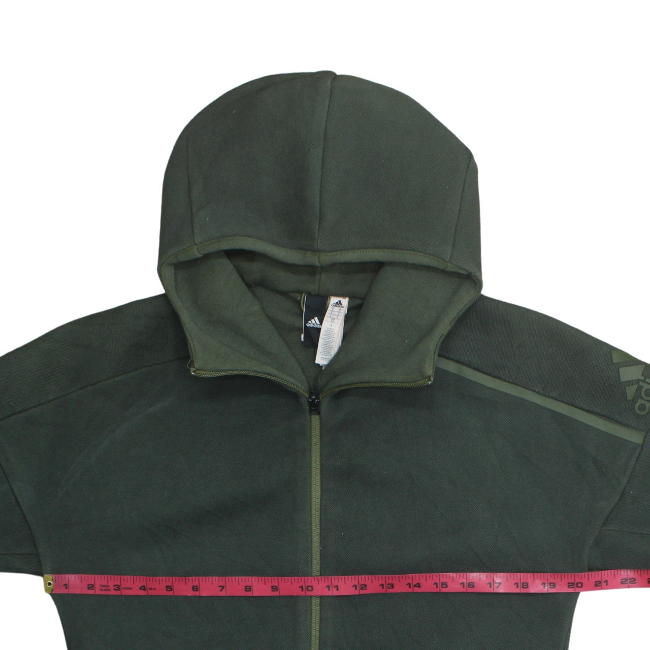 Mens UK Size S adidas Green Full Zip Hoodie