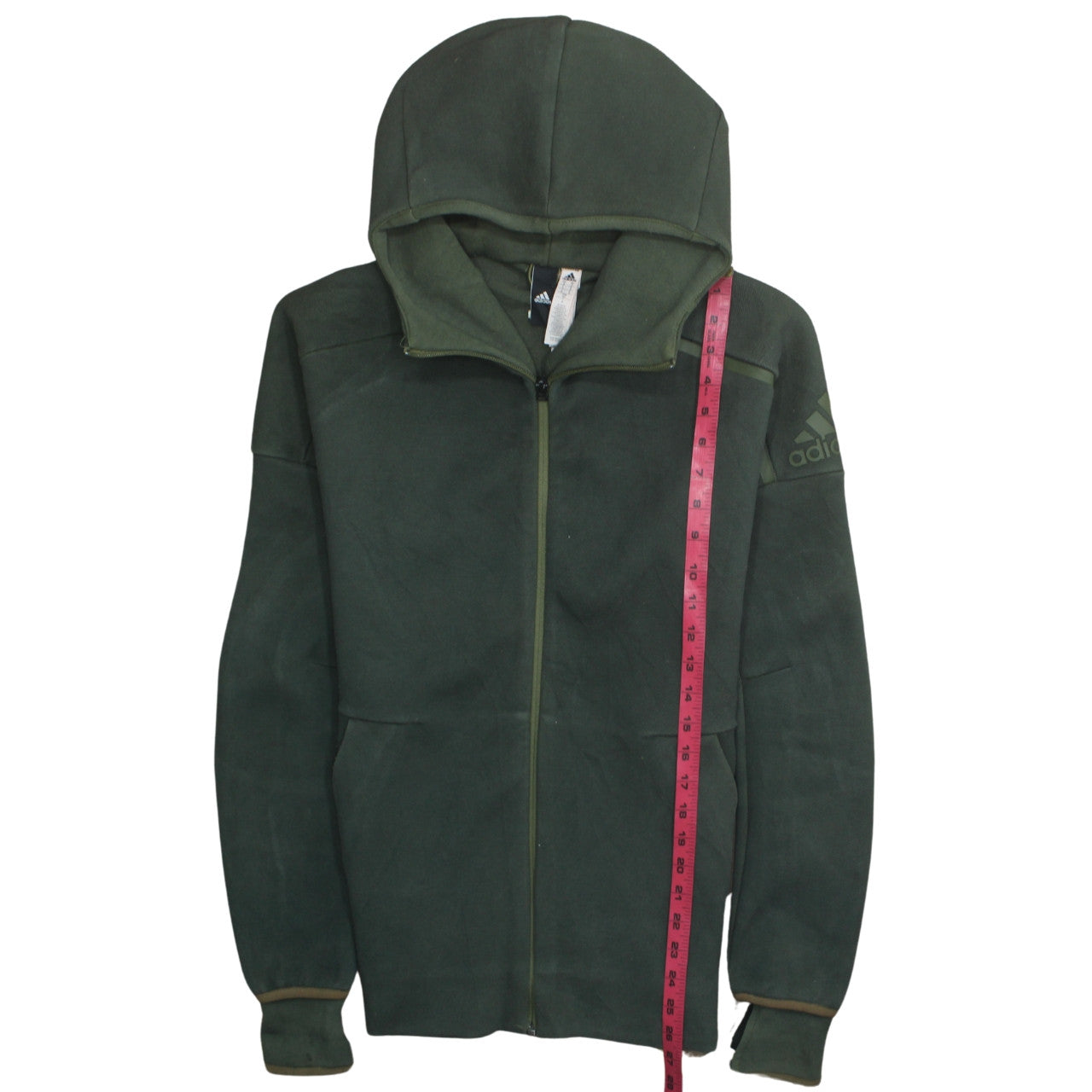 Mens UK Size S adidas Green Full Zip Hoodie