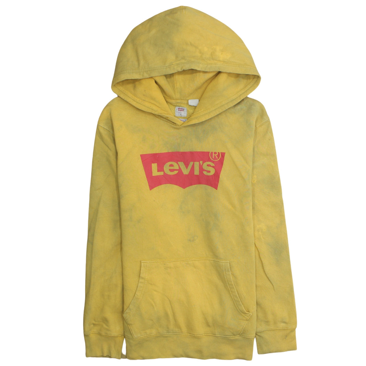 Mens UK Size M Levi's Yellow Pullover Hoodie