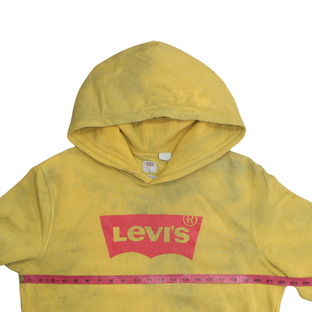 Mens UK Size M Levi's Yellow Pullover Hoodie