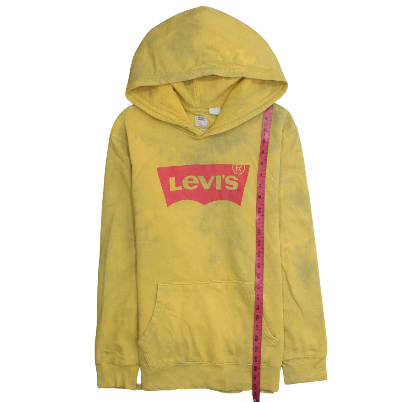 Mens UK Size M Levi's Yellow Pullover Hoodie