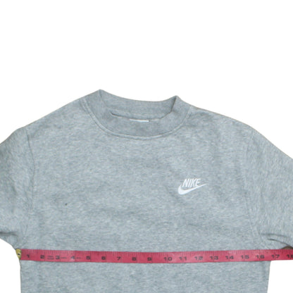 Nike Girls Grey Pullover Crew Neck Fleece Sweatshirt Size M