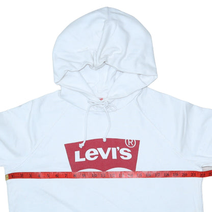 Mens UK Size M Levi's White Pullover Hoodie