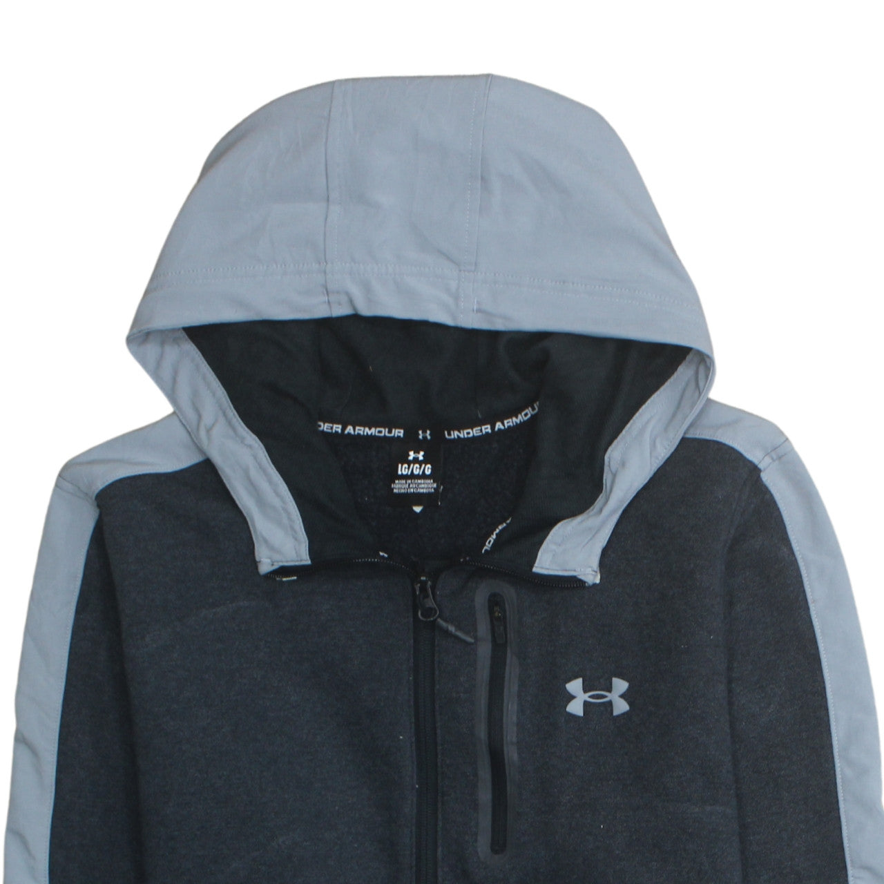 Mens UK Size L Under armour Grey Full Zip Hoodie