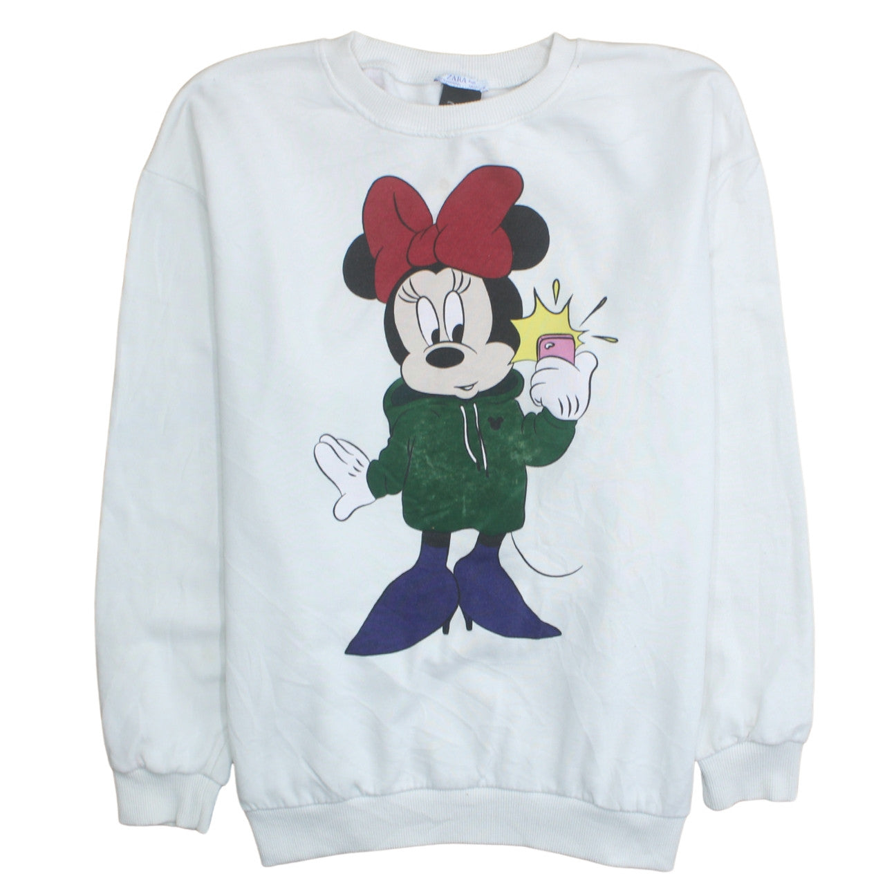Womens UK Size 10 Zara White Pullover Sweatshirt