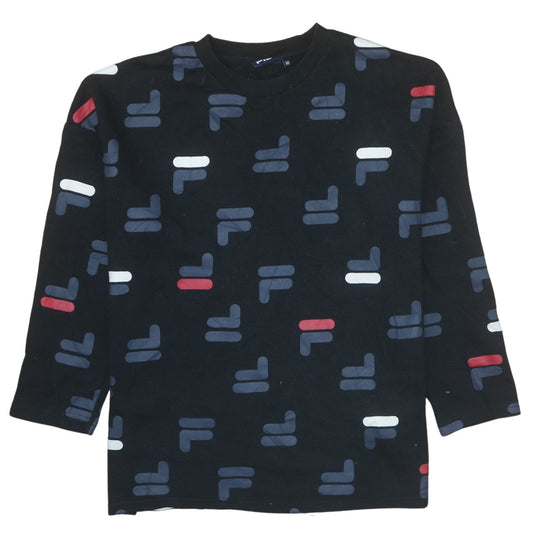 Womens UK Size M FILA Black Pullover Sweatshirt