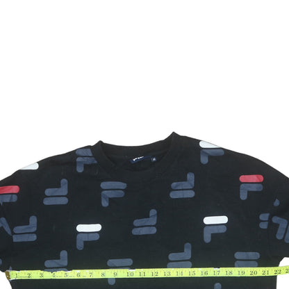 Womens UK Size M FILA Black Pullover Sweatshirt