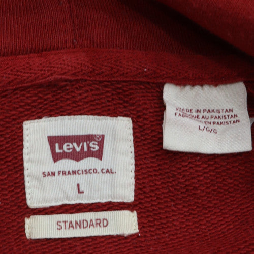 Mens UK Size L Levi's Red Pullover Hoodie