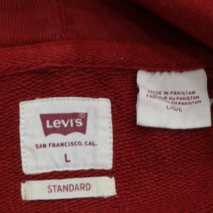 Mens UK Size L Levi's Red Pullover Hoodie