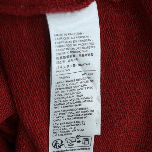 Mens UK Size L Levi's Red Pullover Hoodie