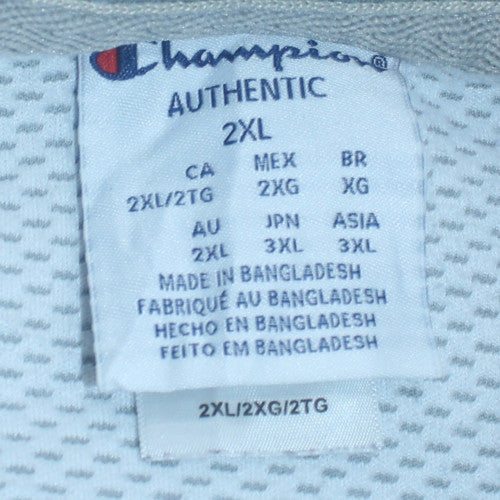 Mens UK Size 2XL Champion Grey Henley Sweatshirt