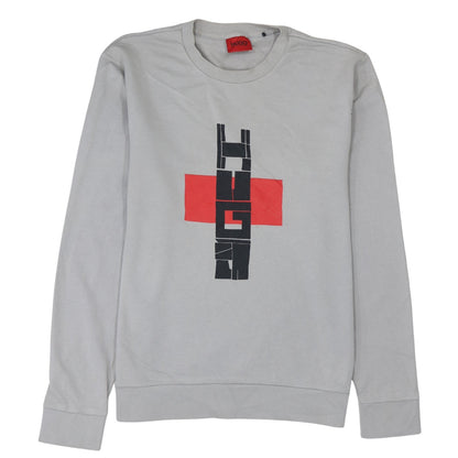 Mens UK Size M HUGO BOSS Grey Pullover Sweatshirt