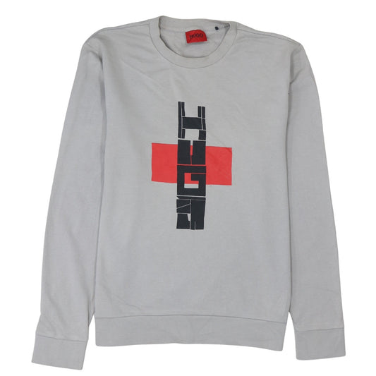 Mens UK Size M HUGO BOSS Grey Pullover Sweatshirt