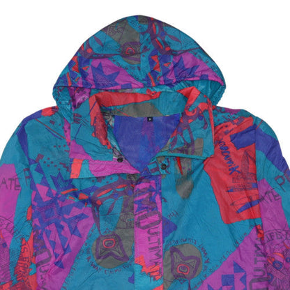 Womens UK Size M K-Way Multicoloured Windbreaker Coat