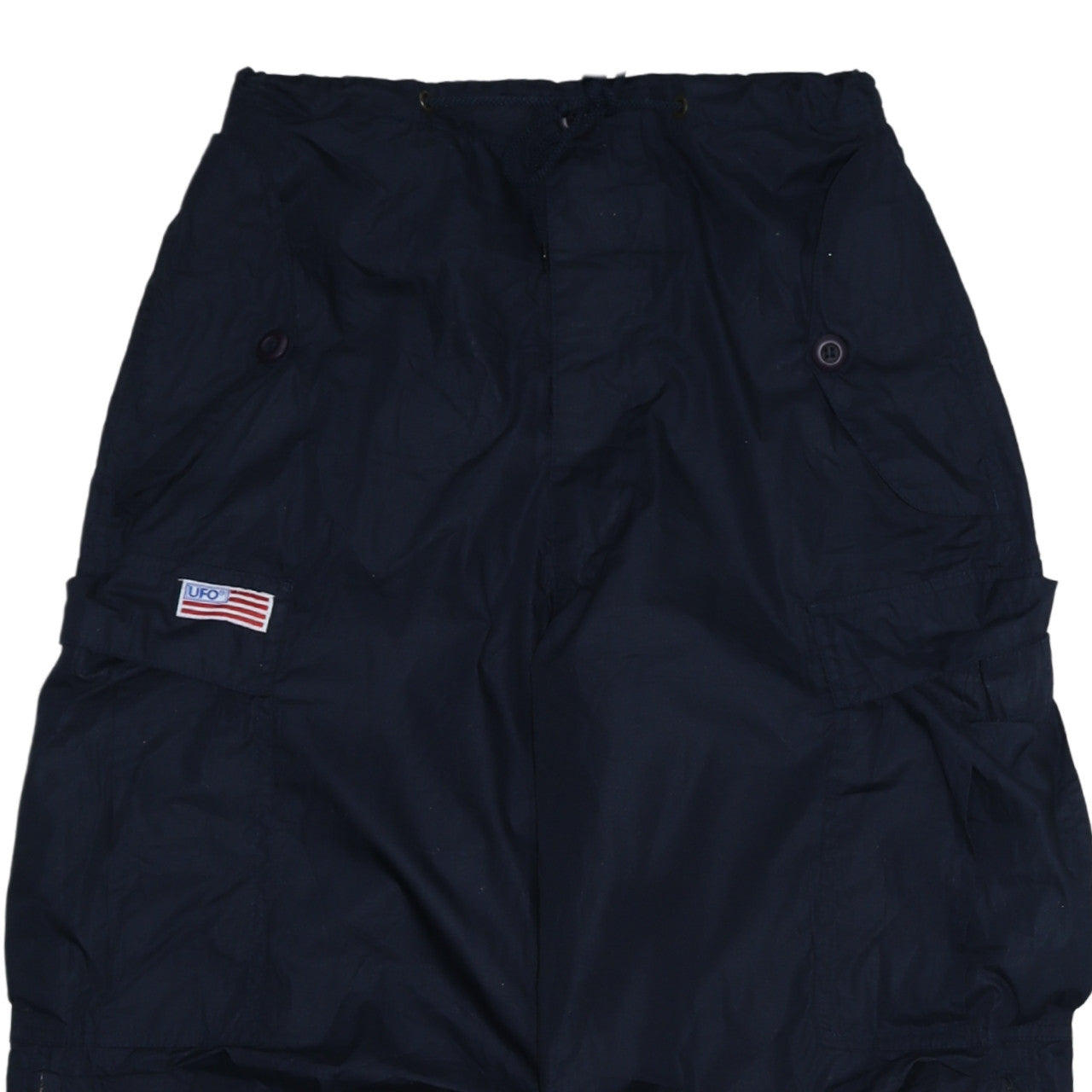 UFO Womens Black 2XS Cargo Trousers Relaxed Fit Polyester Cotton