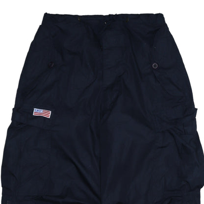 UFO Womens Black 2XS Cargo Trousers Relaxed Fit Polyester Cotton