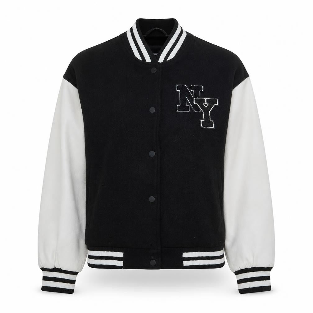 Womens UK Size S Jennyfer Black Varsity Jacket