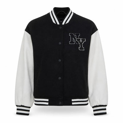 Womens UK Size S Jennyfer Black Varsity Jacket