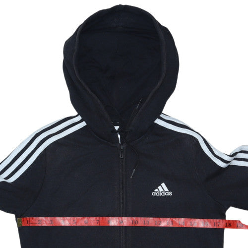 Womens UK Size S adidas Black Full Zip Hoodie