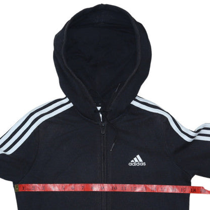 Womens UK Size S adidas Black Full Zip Hoodie