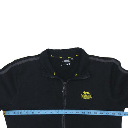 Lonsdale Boys Black 11-12 Years Fleece Track Jacket Full Zip Activewear