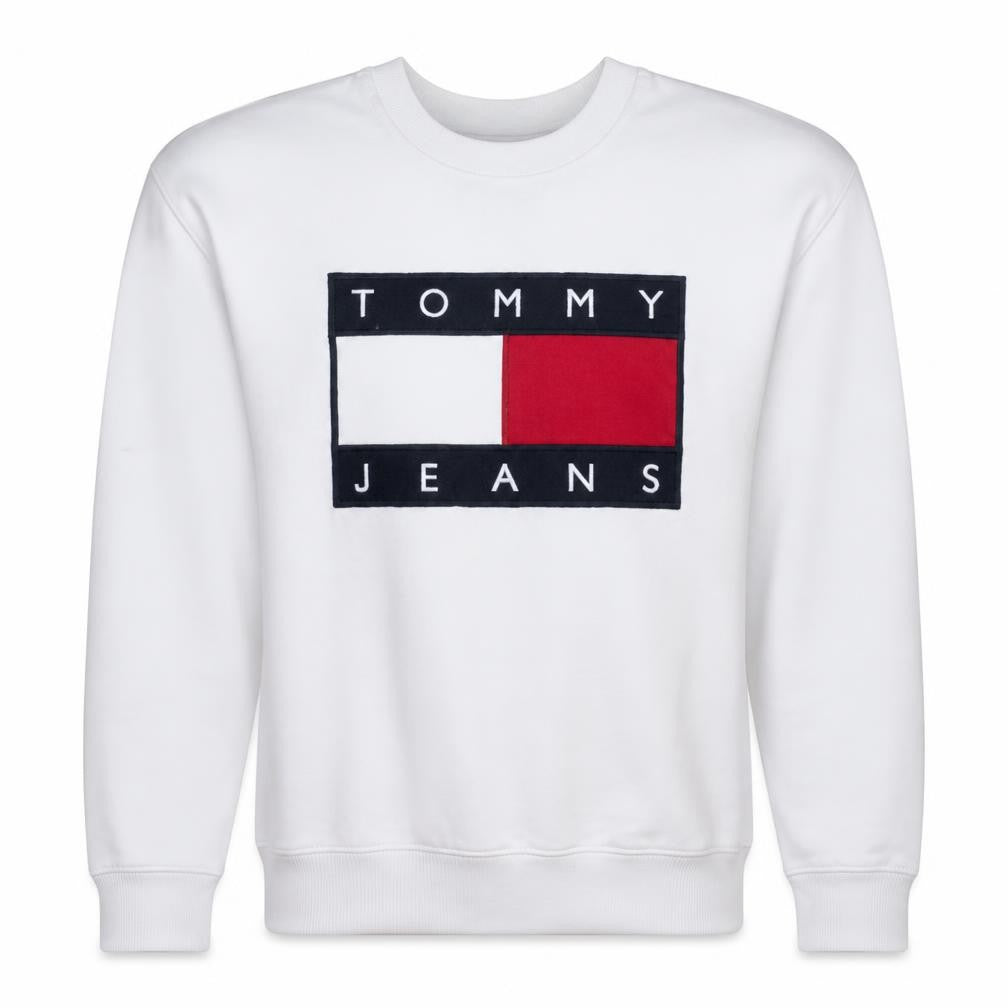 Mens UK Size XS Tommy Jeans White Pullover Sweatshirt