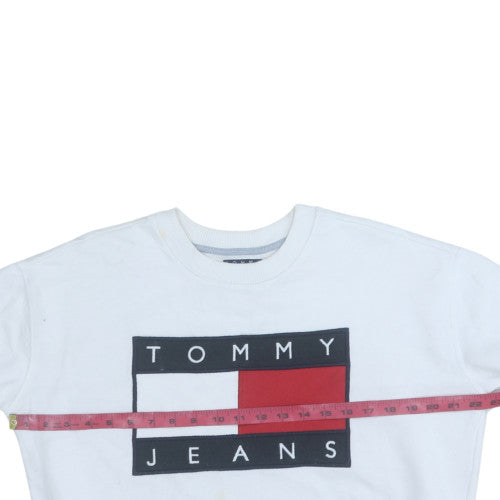 Mens UK Size XS Tommy Jeans White Pullover Sweatshirt