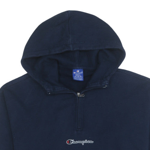 Mens UK Size S Champion Blue 1/2 Zip Hoodie