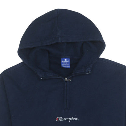 Mens UK Size S Champion Blue 1/2 Zip Hoodie