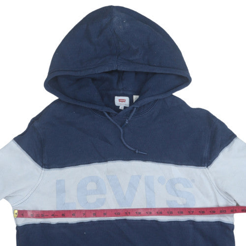 Mens UK Size M Levi's Blue Pullover Hoodie