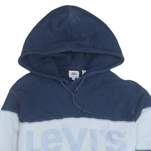 Mens UK Size M Levi's Blue Pullover Hoodie