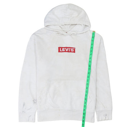 Mens UK Size M Levi's White Pullover Hoodie