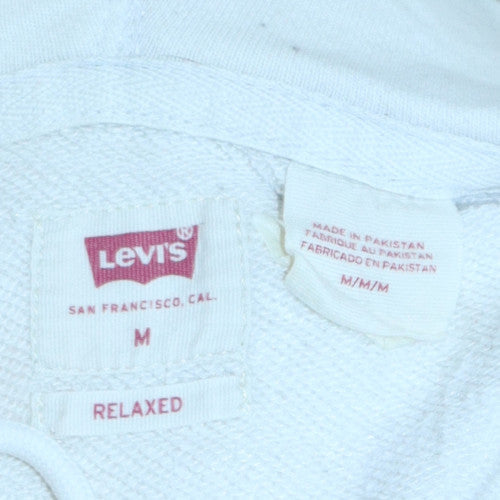 Mens UK Size M Levi's White Pullover Hoodie