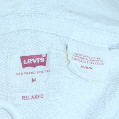 Mens UK Size M Levi's White Pullover Hoodie