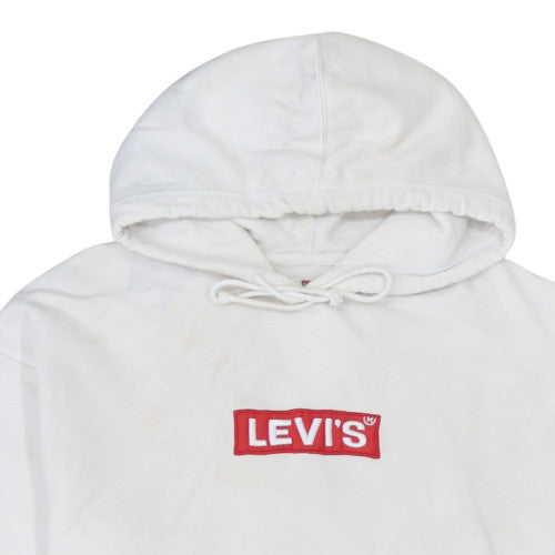 Mens UK Size M Levi's White Pullover Hoodie