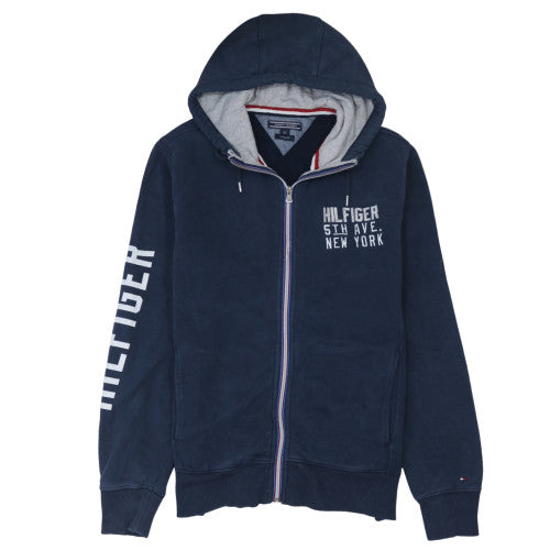 Mens UK Size L Tommy Hilfiger Blue Full Zip Hoodie