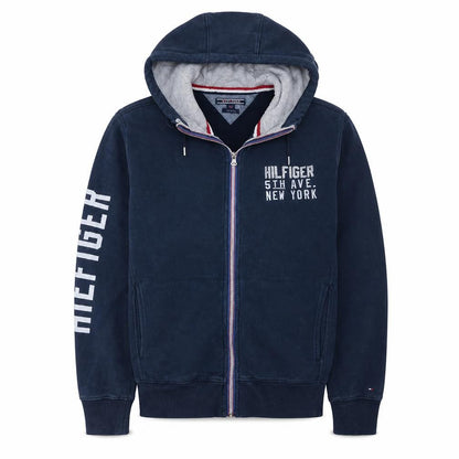 Mens UK Size L Tommy Hilfiger Blue Full Zip Hoodie