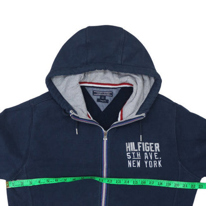 Mens UK Size L Tommy Hilfiger Blue Full Zip Hoodie