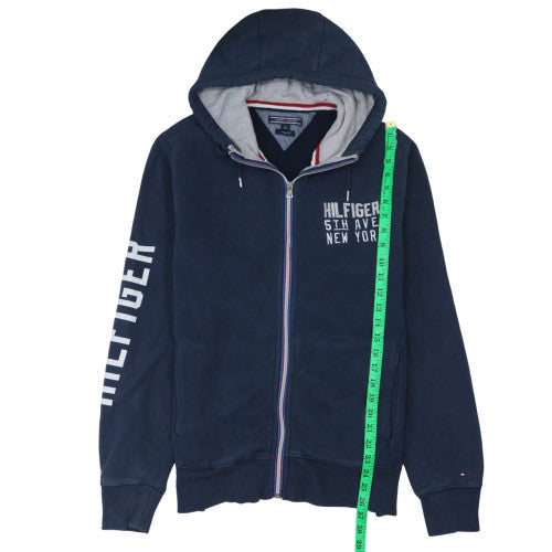 Mens UK Size L Tommy Hilfiger Blue Full Zip Hoodie