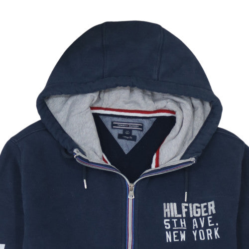Mens UK Size L Tommy Hilfiger Blue Full Zip Hoodie