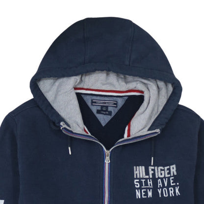 Mens UK Size L Tommy Hilfiger Blue Full Zip Hoodie