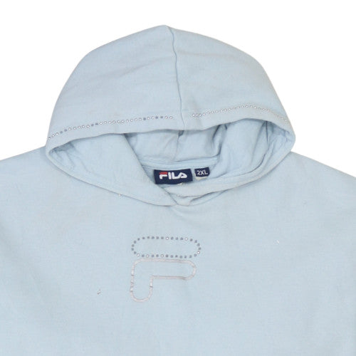 Womens UK Size 2XL FILA Blue Pullover Hoodie