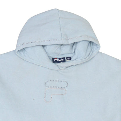 Womens UK Size 2XL FILA Blue Pullover Hoodie